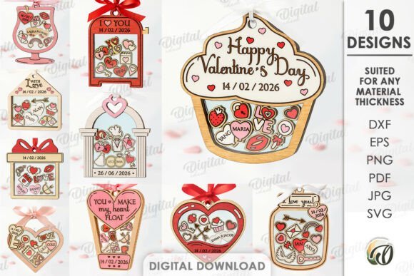 Mason Jar Valentines Ornaments Bundle 137611271 Creativo Digital